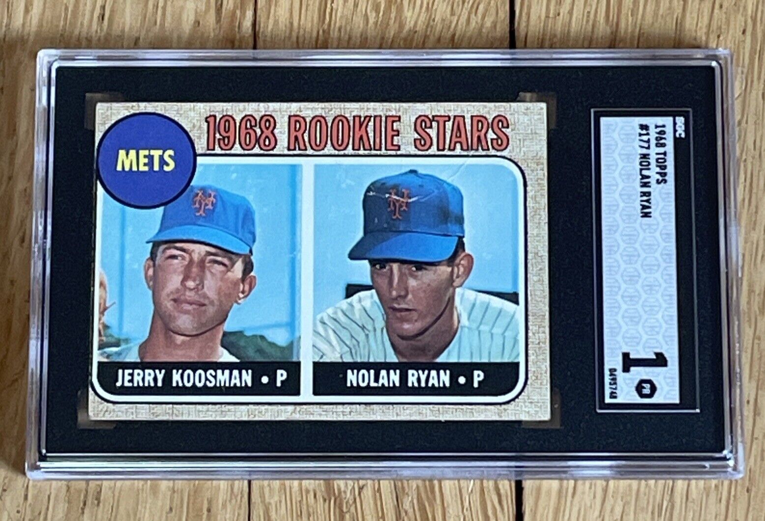 + 1968 Topps #177 Rookie Stars Jerry Koosman, Nolan Ryan ROOKIE RC SGC 1
