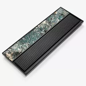 Weighted Stone Tea Tray Water Draining Black Stone Serving Tray Natural Stone - Picture 1 of 12