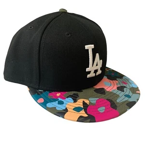 Los Angeles Dodgers New Era 9FIFTY MLB Black Floral Pink Camo Snapback Cap OSFM - Picture 1 of 8