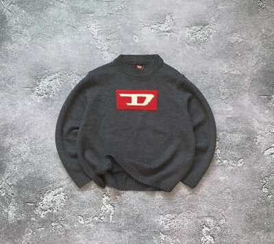 Diesel S Big Logo Sweater Sweatshirt Knitwear Knitting Vintage 00s 90s Jumper - Image 1 of 4