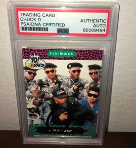 Chuck D 1991 Yo MTV Raps #63 Public Enemy Signed ProSet Card PSA Encapsulated H - Picture 1 of 2
