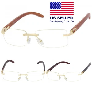 Uncut Gems Adam Sandler Glasses, Rimless Wooden Gold Glasses Frame Men - Picture 1 of 18