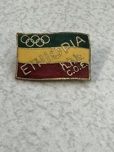 Original ETHIOPIA C.O.E. Olympic Pin - Lapel Pin - RARE - VINTAGE - Picture 1 of 7