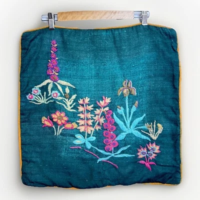 Anthropologie House of Hackney Bohemian Exotic Embroidered SILK Pillow Sham - Image 1 of 4