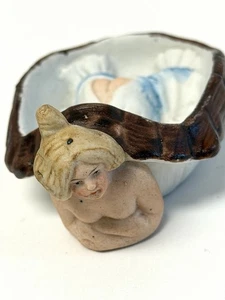 Antigua Estatuilla Alemana Art Deco Bisque Belleza Tortuga Dama Traviesa SIN TAPA USADA EN EXCELENTE ESTADO - Imagen 1 de 9