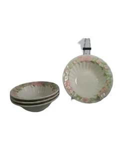 VTG Metlox Poppytrail VERNON ROSE PINK Rimmed Cereal Bowl 7" Set Of 4 *READ - Picture 1 of 17