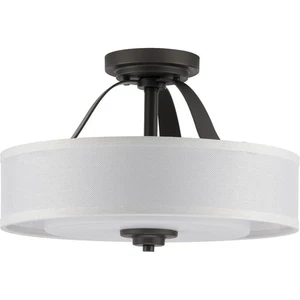 Progress Lighting P350098 Kene 2 Light 16"W Semi-Flush Ceiling - Grey - Picture 1 of 11