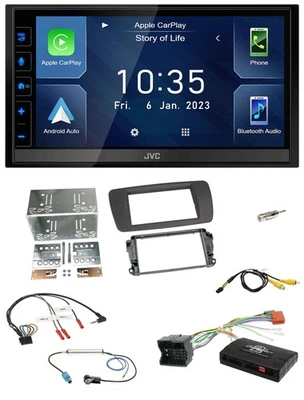 JVC DAB Bluetooth Lenkrad USB 2DIN Autoradio für Seat Ibiza 08-15 tuam grey - Bild 1 von 4