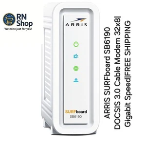 ARRIS SURFboard SB6190 DOCSIS 3.0 Cable Modem 32x8|Gigabit Speed|FREE SHIPPING - Picture 1 of 6