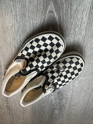 Zapatos sin cordones Vans Off the Wall Youth 13 a cuadros a cuadros negros blancos Foto 1 de 3