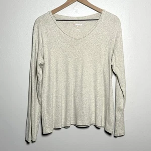 Camisa Liz Claiborne Mujer XL Beige Informal Básicos Minimalista Cuello en V Oficina - Imagen 1 de 7