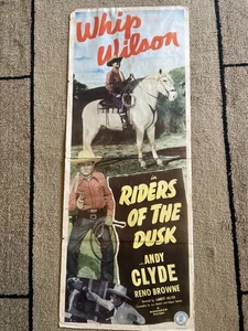 Póster insertado de la película Riders of the Dusk 49/597 Whip Wilson Andy Clyde RARO - Imagen 1 de 11