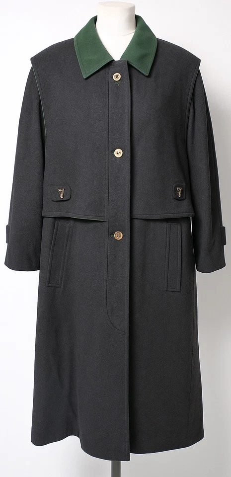 Steinbock длинное пальто женщин серый шерсти кашемир Гималаи Лоден Австрия винтажный - Изображение 1 из 4