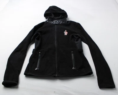 Cardigã feminino Moncler Grenoble Maglia de lã com zíper BE5 preto tamanho XL - Imagem 1 de 4