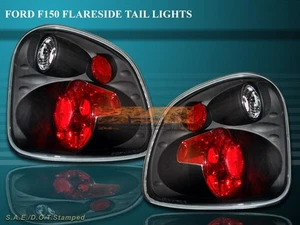 1997-2000 FORD F150 F-150 FLARESIDE TAIL LIGHTS BLK 98 99 - Picture 1 of 2