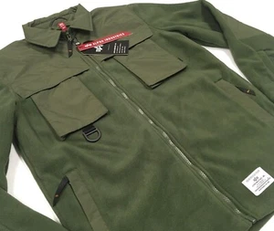 Alpha Industries Military US Army Base Camp Fleece Hybrid Overshirt Shirt Jacket - Picture 1 of 10