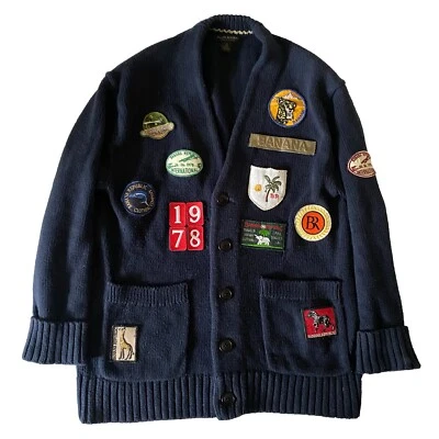 Banana Republic Patch Cardigan Sweater Cotton Mens Small Heritage americana 1978 - Image 1 of 4