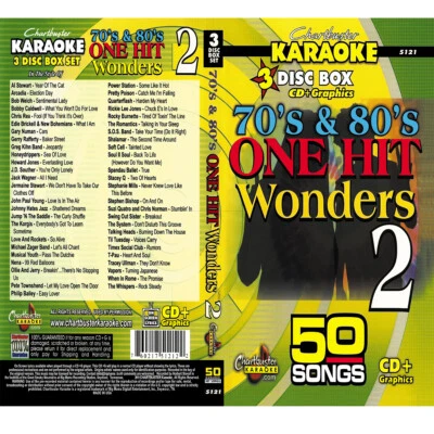 70's 80's ONE HIT WONDER #2 Karaoke 3 CD+G Chartbuster 5121 NEW BOX w/SONG LIST - Image 1 of 2