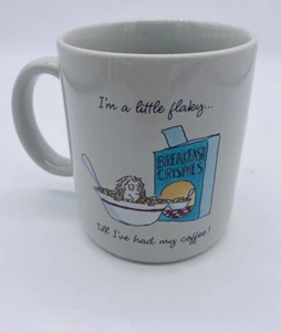 Vintage Hallmark I'm A Little Flakey Till I've Had My Coffee Cup Funny Mug Japan - Picture 1 of 8