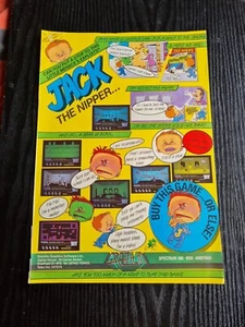 RARO MINI PÓSTER JACK THE NIPPER SPECTRUM GREMLIN GAME MAGAZINE ANUNCIO 8X11" - Imagen 1 de 3
