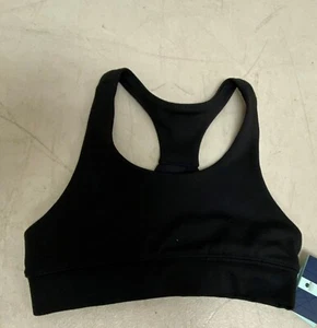 DSG Girls' Performance Fashion Sports Bra Pure Black Solid Stylish DAG49101 - Picture 1 of 4