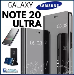 For SAMSUNG GALAXY NOTE 20 ULTRA CLEAR VIEW FLIP CASE SMART BOOK MIRROR COVER - Picture 1 of 11