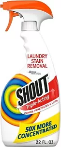 Shout Active Enzyme Laundry Stain Remover Spray, Triple-Acting Formula Clings, P - Picture 1 of 7