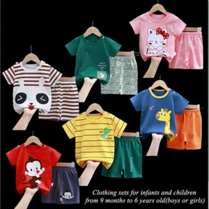 Ensembles T-shirts et shorts pour enfants (bébés garçons filles) 9 mois à 6 ans - Imagen 1 de 18