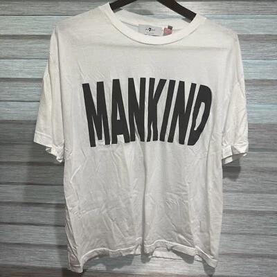 Camiseta 7 For All Mankind Para Hombre Blanca Humanidad Deletreada Talla Grande Hecha en EE. UU. Foto 1 de 4