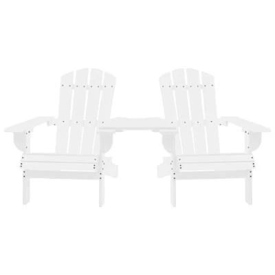 Sillas de patio Adirondack con mesa de té madera maciza abeto blanco Foto 1 de 4