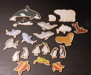 Ocean Animals Marine Life TS Shure Wooden Magnets 21 Pieces Fun Educational Toys - Picture 1 of 11
