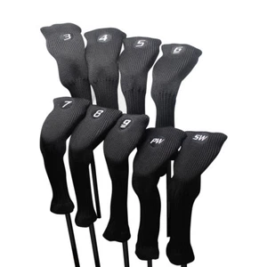 Majek All Hybrid Golf Club Black Neoprene Acrylic Headcover Set (3-SW) - Picture 1 of 13
