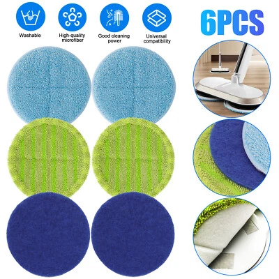 REDTAGTOWN 6Pcs Electric Mop Head Replacement Pads for Floor Cleaning Microfiber Washable
