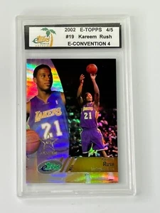 KAREEM RUSH 4/5 2002 E-TOPPS E-CONVENTION REFRACTOR LOS ANGELES LAKERS ENCASED - Picture 1 of 2
