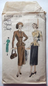 Vogue Special Design 4808 Two Piece Dress Vintage Early 1950s sz 14 Bust 32" - Picture 1 of 2