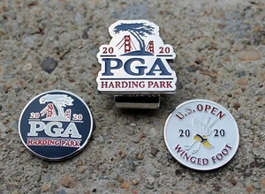 2020 PGA HARDING PARK US OPEN WINGED FOOT Logo Golf Ball Marker HAT CLIP SET - Picture 1 of 1
