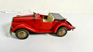 VintageJapanese MG Midget Red S-333 Tinplate friction roadster car - Picture 1 of 8