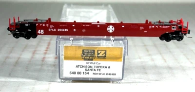 MICRO-TRAINS Z SCALE 70' WELL CAR ATCHISON, TOPEKA & SANTA FE 54000154 - Image 1 of 3