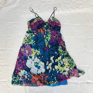 Morgan McFeeters Dress Women’s Size 8 Multicolor Silk Floral Spaghetti Strap - Picture 1 of 4