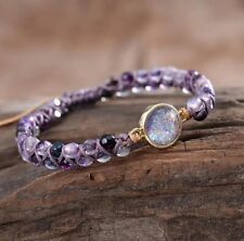 New ListingNatural Opal Amethyst Stone Beaded Wrap Bracelet for Confidence Hand Woven
