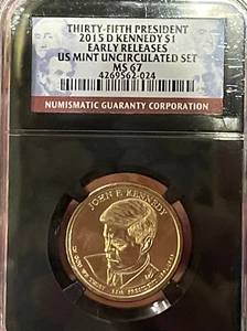 2015-D PRESIDENTIAL DOLLAR $1 KENNEDY MS67 NGC #024 - Picture 1 of 2