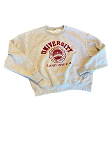Champion Gray University Crewneck Sweatshirt M Medium Cotton/Polyester Blend - Picture 1 of 5