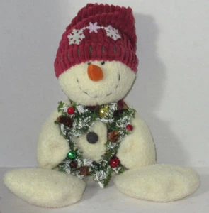Russ Berrie Stuffed animal Snowman CARROTS 18" Winter Christmas Decoration - Picture 1 of 8