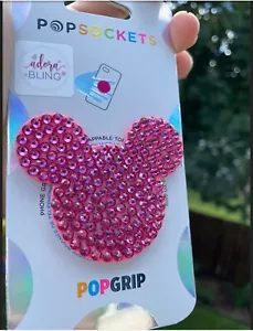 NEW Authentic Pink Bling Rhinestone Crystal PopSocket Disney Inspired Mouse - Picture 1 of 2