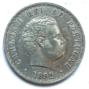Portugal 500 Reis plata 1892 Rey CARLOS I - Picture 1 of 2