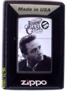 New USA ZIPPO Windproof Oil Lighter 48990 Johnny Cash Portrait Black Matte Case - Picture 1 of 10