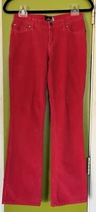 Vtg JORDACHE Pin Corduroy Pants Hot Pink LowRise Stretch Flare Retro Cowgirl 5/6 - Picture 1 of 18