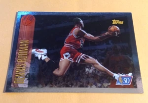 1996-97 Topps NBA at 50 #176 Dennis Rodman w/ Michael Jordan! - Chicago Bulls - Picture 1 of 3