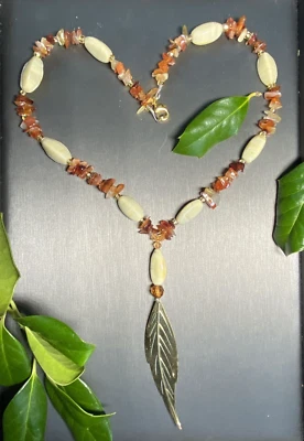 复古项链房地产珠宝二手艺术玻璃红宝石嬉皮波西米亚珠 — 第 1/4 张图片