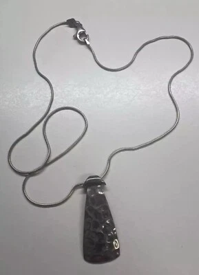 SILPADA Necklace Sterling Silver 925 Curved Hammered Pendant On 18” Chain - Image 1 of 4